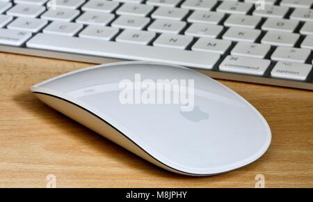 Apple wireless magic keyboard and mouse Stock Photo