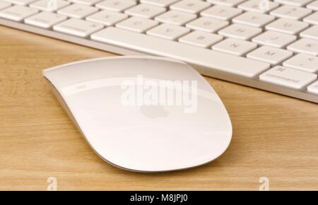 Apple wireless magic keyboard and mouse Stock Photo