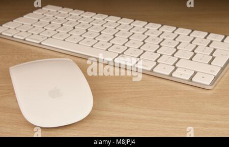 Apple wireless magic keyboard and mouse Stock Photo