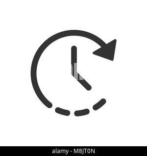 Clock time icon in flat style. Vector illustration on isolated ...