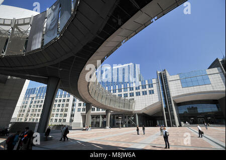 Altiero Spinelli building of the European Parliament seat in Espace Leopold / Leopoldruimte in European Quarter in Brussels, Belgium. April 23rd 2010  Stock Photo