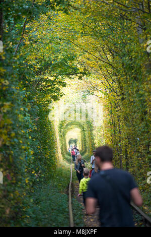 An autumn view of the Tunnel of Love, near Rivne, Ukraine Stock Photo