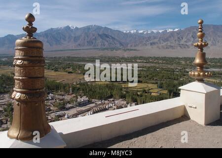 View from Thiksey Monastery (gompa) in Ladakh, northern India Stock Photo