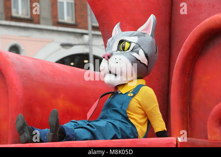 Bui Bolg Productions Wexford. Image from Dublin city centre during the Saint Patrick's Day parade as part of the annual Saint Patrick's Festival. Sain Stock Photo