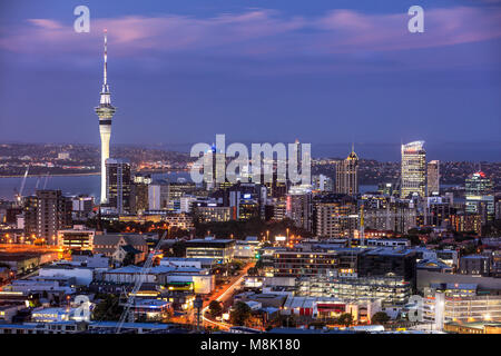The view of Auckland from the summit of Mount Eden, New Zealand. Stock Photo