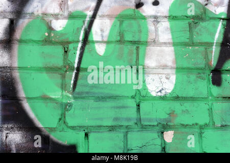 Wall, painted the old faded yellow black paint Stock Photo