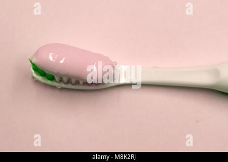 Toothbrush with the background to complete toothbrush with toothpaste Stock Photo