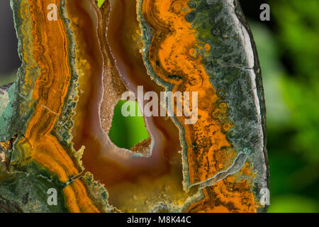 Mineral,colored agate with nacre rock geology Stock Photo
