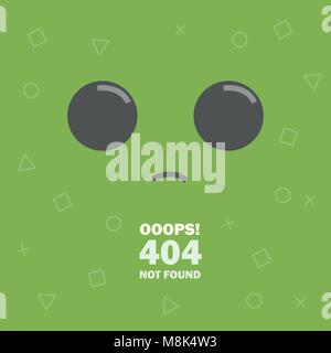 404 error Page not found emoticon - vector illustration Stock Vector