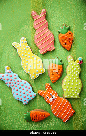 Rabbits with carrots Stock Photo