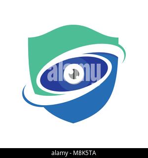 Guard Watch Blue Modern Shield Vector Symbol Graphic Logo Design Stock Vector