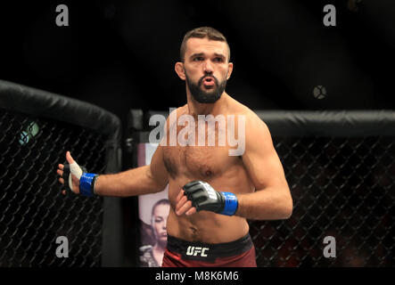 Magomed Ankalaev at The O2 Arena, London. PRESS ASSOCIATION Photo. Picture date: Saturday March 17, 2018. See PA Story UFC London. Photo credit should read: Simon Cooper/PA Wire Stock Photo