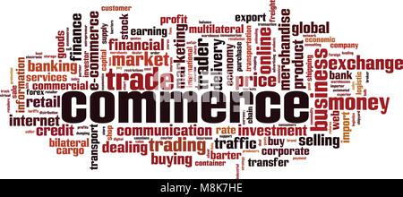 Commerce word cloud concept. Vector illustration Stock Vector