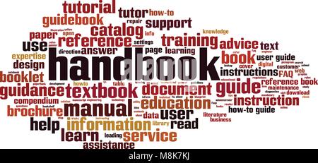 Handbook word cloud concept. Vector illustration Stock Vector