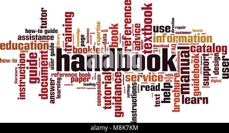 Handbook word cloud concept. Vector illustration Stock Vector