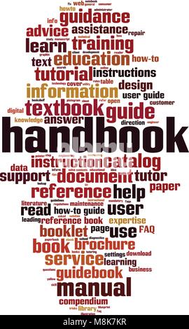Handbook word cloud concept. Vector illustration Stock Vector