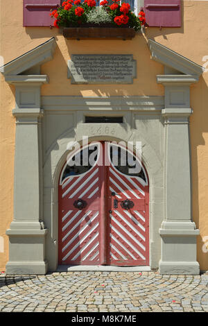 Entrance to the Town hall of Weiler im Allgaeu near Lake Constance - Germany. Stock Photo