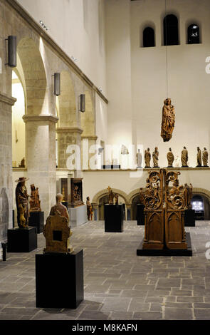 Schnütgen Museum. Interior view of the old Romanesque church where the museum is located. Cologne, Germany. Stock Photo