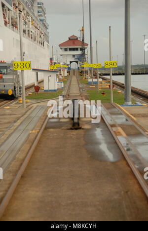 Coral Princess cruise ship passes through the Panama Canal Stock Photo