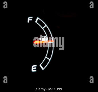 Half Full, Half Empty. Fuel Gauge, Stock Photo