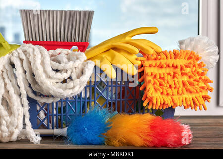 Close up products for cleaning. Stock Photo