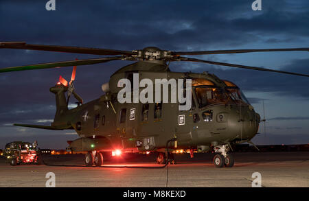 Royal Navy Merlin MK3 Commando Helicopter, ZJ103 Stock Photo