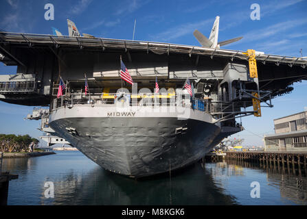 USS Midway (CV-41) Museum, Navy pier, San Diego, California, USA Stock Photo