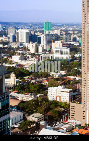 Aerial view of Cebu City low qand high rise buildings looking southeast, Philippines Stock Photo