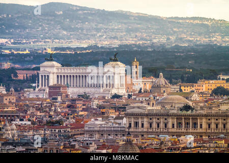 View of Rome and the VIttoriano from afar after moody rainy weather Stock Photo