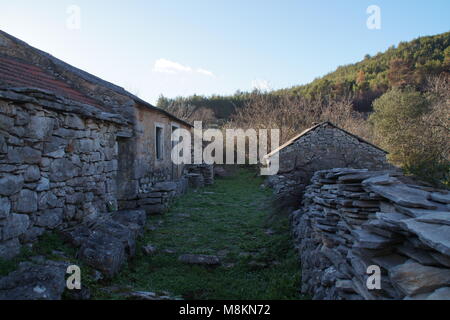 Old and abandoned village Dub near Vela Luka and Blato on Korcula island Stock Photo