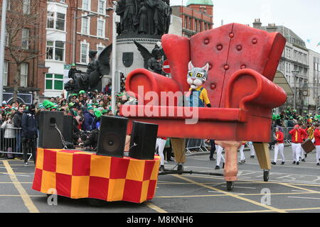 Bui Bolg Productions Wexford. Image from Dublin city centre during the Saint Patrick's Day parade as part of the annual Saint Patrick's Festival. Sain Stock Photo