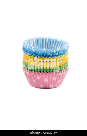 cupcake cases on isolated white background Stock Photo