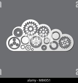 cloud with gears Stock Vector