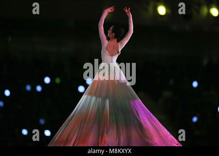 Pyeongchang, South Korea. 18th Mar, 2018. The closing ceremony of the 2018 PyeongChang Winter Paralympic Games is held at PyeongChang Olympic Stadium, South Korea, March 18, 2018. Credit: Wang Jingqiang/Xinhua/Alamy Live News Stock Photo