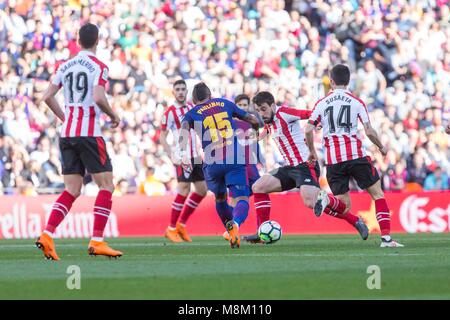 SPAIN - 18th of March: Athletic Club midfielder Benat (7) during the match between FC Barcelona against Athletic de Bilbao for the round 29 of the Liga Santander, played at Camp Nou Stadium on 18th March 2018 in Barcelona, Spain. (Credit: Urbanandsport / Cordon Press)  Cordon Press Stock Photo