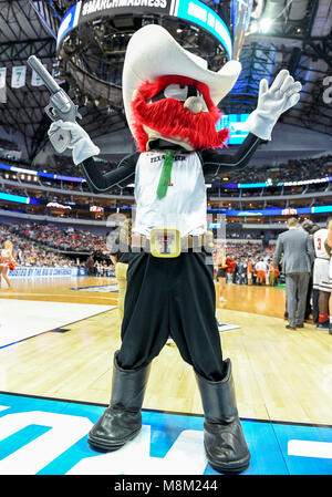 March 17, 2018: Texas Tech mascot Raider Red in the second round of the NCAA March Madness Men's Basketball game between the Texas Tech Red Raiders and the Florida Gators at the American Airlines Center in Dallas, TX Texas defeated Florida 69-66 Albert Pena/CSM Stock Photo