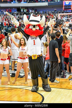 March 17, 2018: Texas Tech mascot Raider Red in the second round of the NCAA March Madness Men's Basketball game between the Texas Tech Red Raiders and the Florida Gators at the American Airlines Center in Dallas, TX Texas defeated Florida 69-66 Albert Pena/CSM Stock Photo