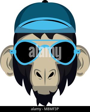 Cool hipster monkey Stock Vector