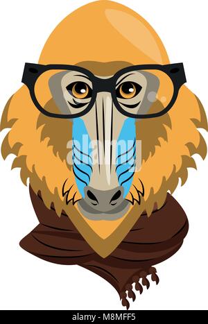 Cool mandrel monkey Stock Vector