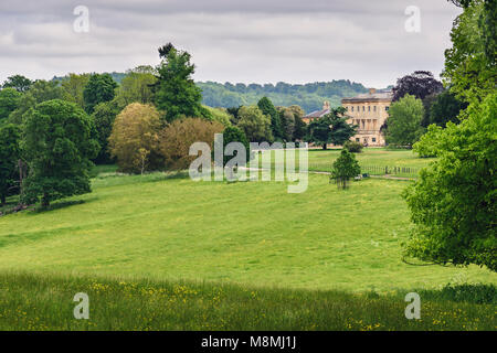 Basildon Park, a National Trust property in Berkshire, nestles in its parkland Stock Photo