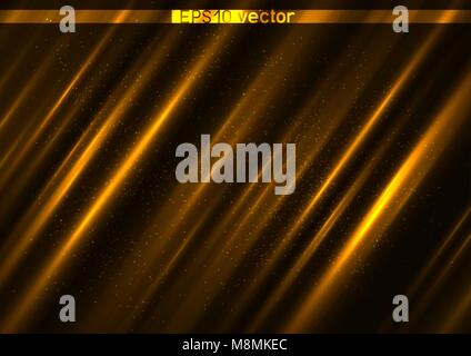 Shining light gold surface background template. Abstract glitch vector design golden backdrop Stock Vector