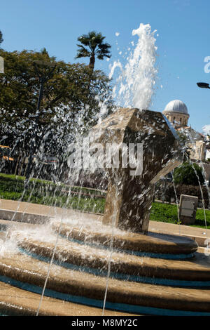 Fountain in the park next to the Molos promenade and cafe in the centre of Limassol, Cyprus Stock Photo