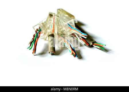 Ethernet patch cords with RJ-45 connectors Stock Photo