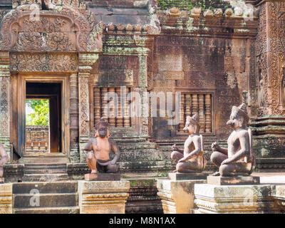 The Garuda statute  of Banteay  Srei or Banteay Srey Hindu Temple in Siem Reap, Cambodia Stock Photo