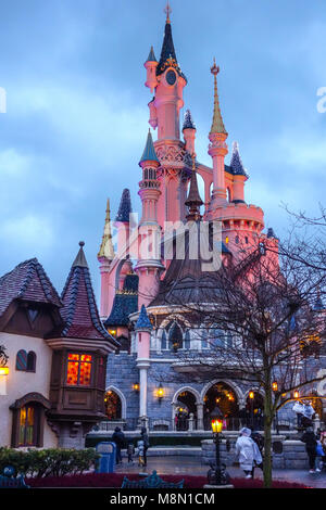 Jan 1, 2018 - Sleeping Beauty's Castle, Disneyland Paris (Euro Disney) Stock Photo