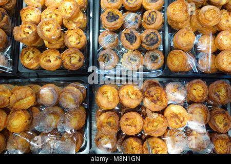 Paris, France - Jan 2, 2017: Pastries on display in a traditional French patisserie Stock Photo