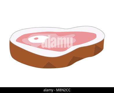 Cartoon ham vector illustration on white background Stock Vector