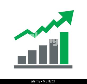 Vector growing graph icon Stock Vector Image & Art - Alamy