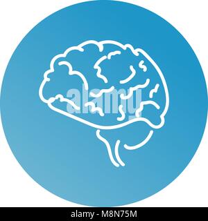 Web line icon. Human brain Stock Vector