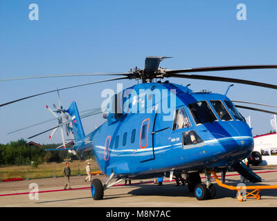 Mi 38 helicopter, Russian  military and civil  transport E1h class aircraft at International Aviation & Space Salon in Moscow, ZHUKOWSKY - AUGUST 17 Stock Photo